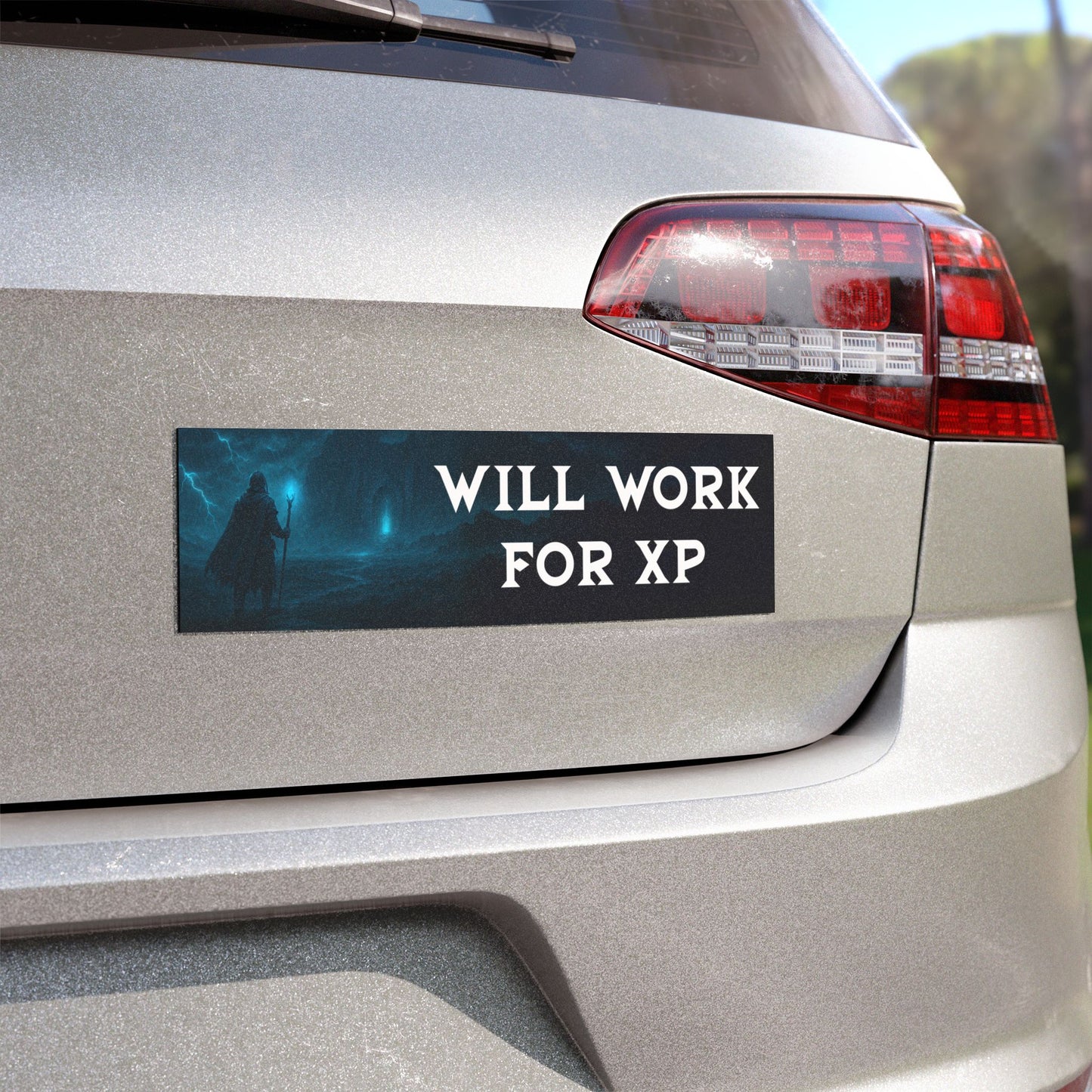 Will Work for XP – Fantasy Gamer Car Magnet | Fun Vehicle Decor for D&D Fans