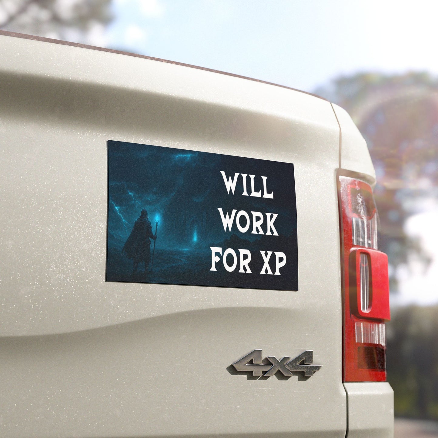Will Work for XP – Fantasy Gamer Car Magnet | Fun Vehicle Decor for D&D Fans