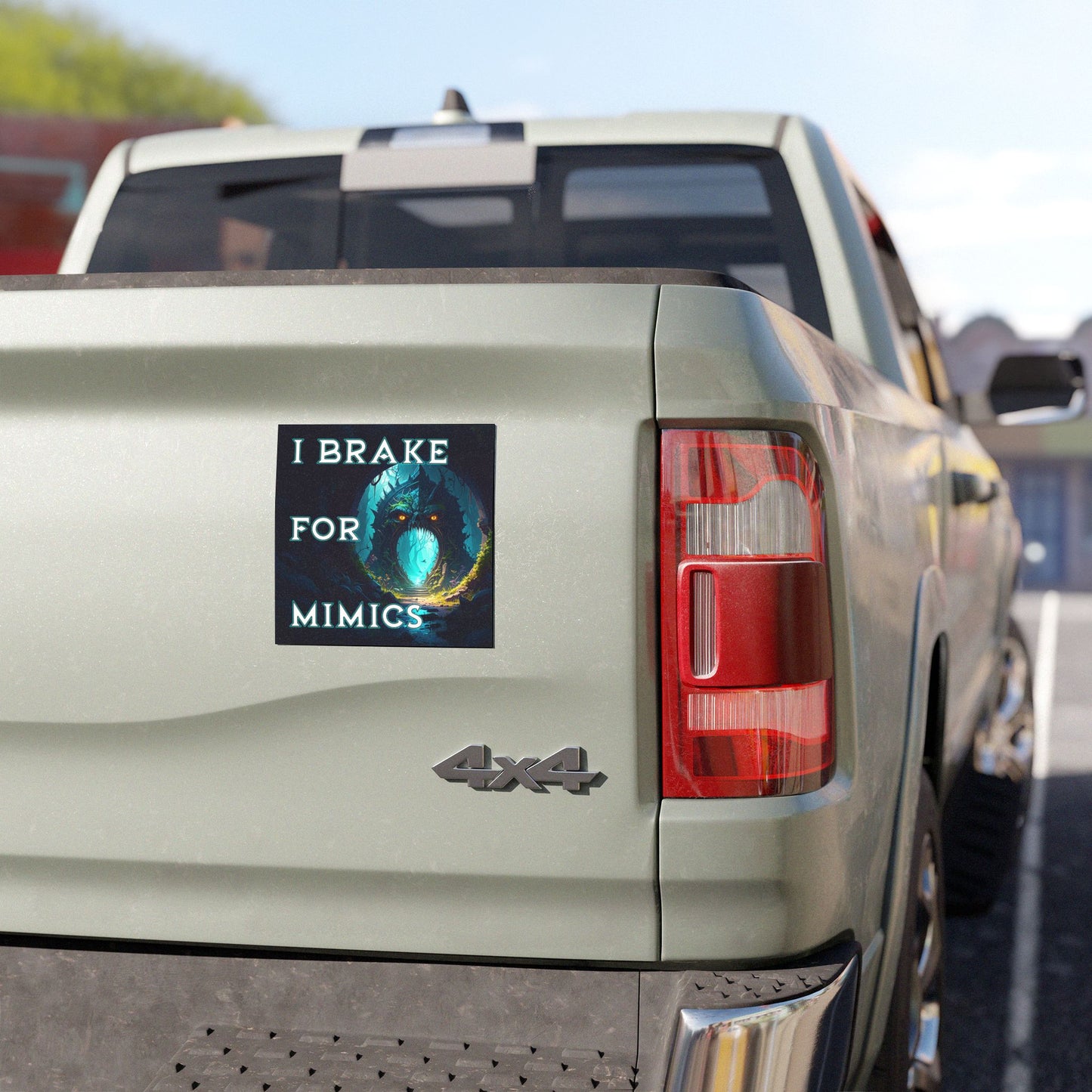 I Brake for Mimics Car Magnet – Funny Fantasy Gift for DnD & RPG Fans