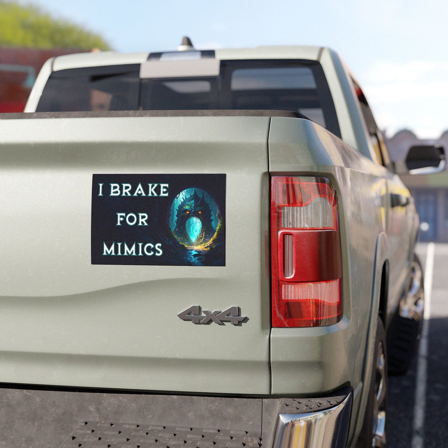 I Brake for Mimics Car Magnet – Funny Fantasy Gift for DnD & RPG Fans