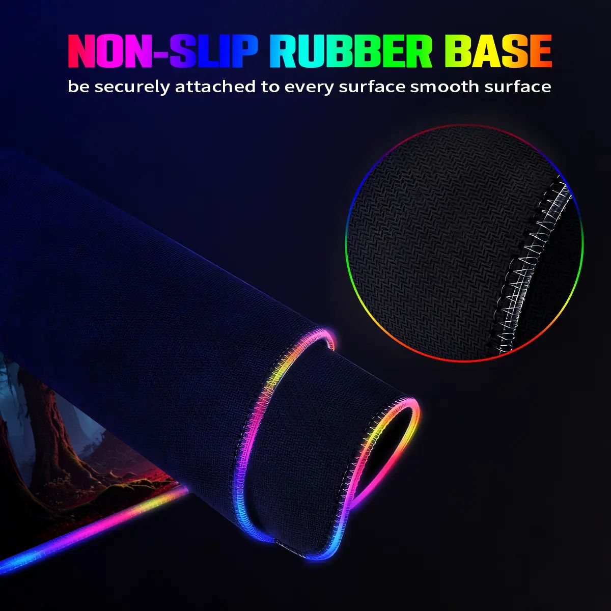 Non-slip rubber bottom of wizard mouse pad