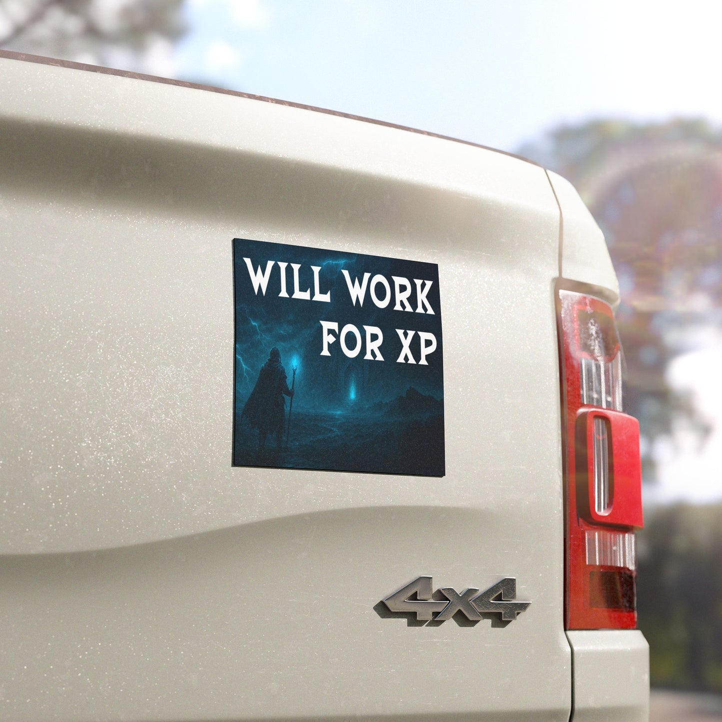 Will Work for XP – Fantasy Gamer Car Magnet | Fun Vehicle Decor for D&D Fans