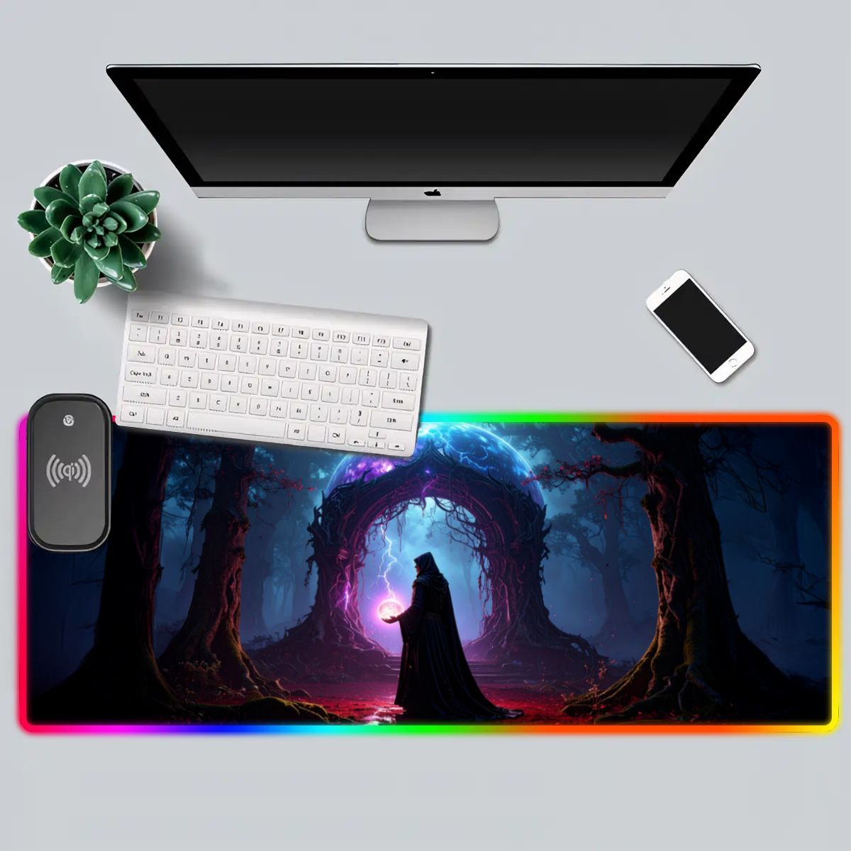Wizard mouse pad 14 RGB lighting modes display