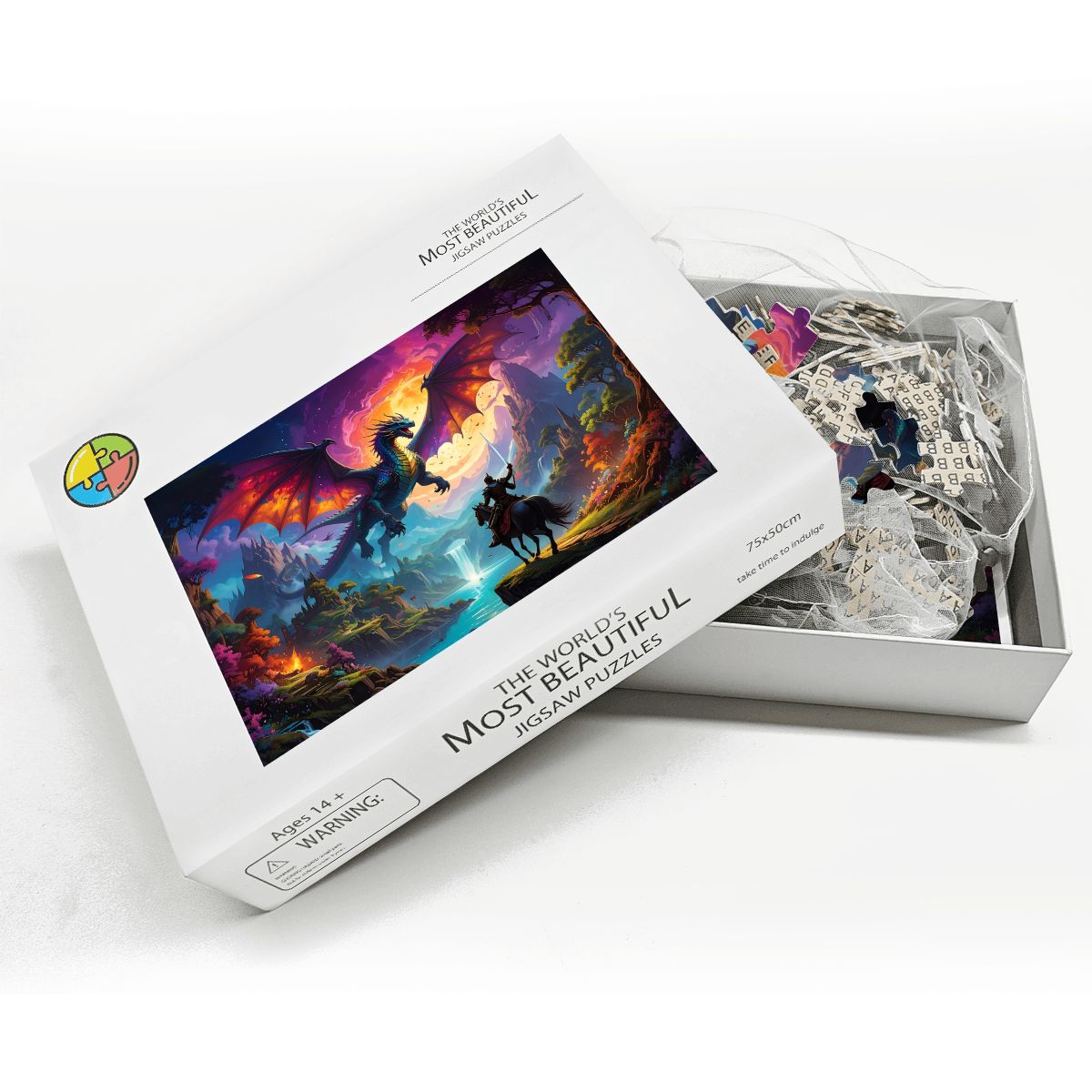 Epic Dragon & Knight 1000-Piece Jigsaw Puzzle | Oak Wood Advanced Puzzle