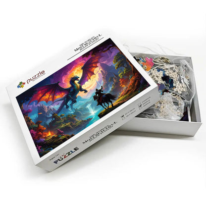 Epic Dragon & Knight 500-Piece Jigsaw Puzzle | Basswood Family & Kids Game