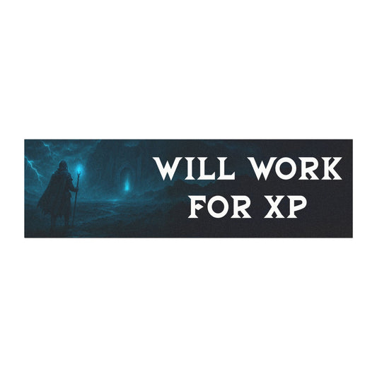 Will Work for XP – Fantasy Gamer Car Magnet | Fun Vehicle Decor for D&D Fans