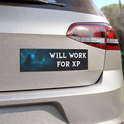 Will Work for XP – Fantasy Gamer Car Magnet | Fun Vehicle Decor for D&D Fans