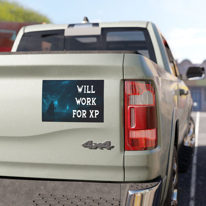 Will Work for XP – Fantasy Gamer Car Magnet | Fun Vehicle Decor for D&D Fans