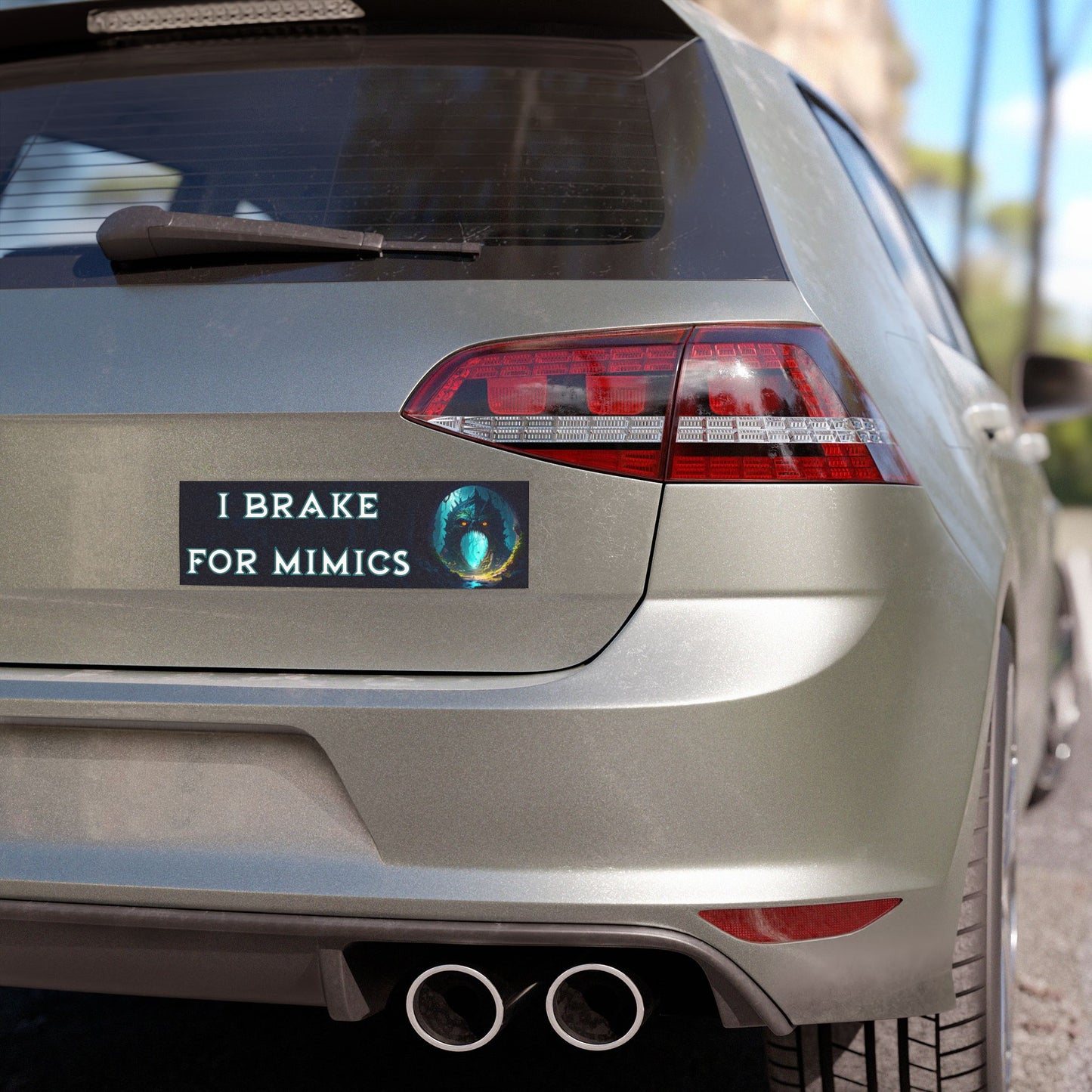 I Brake for Mimics Car Magnet – Funny Fantasy Gift for DnD & RPG Fans