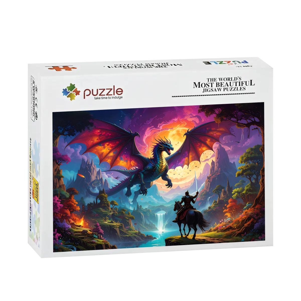 Epic Dragon & Knight 500-Piece Jigsaw Puzzle | Basswood Family & Kids Game